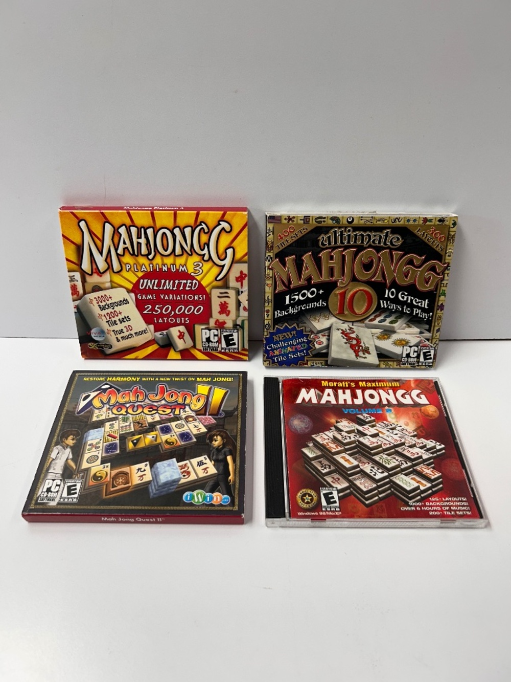 PC Games Lot Of 4 Windows MAC CD-ROM MahJongg Quest Ultimate Maximum Platinum